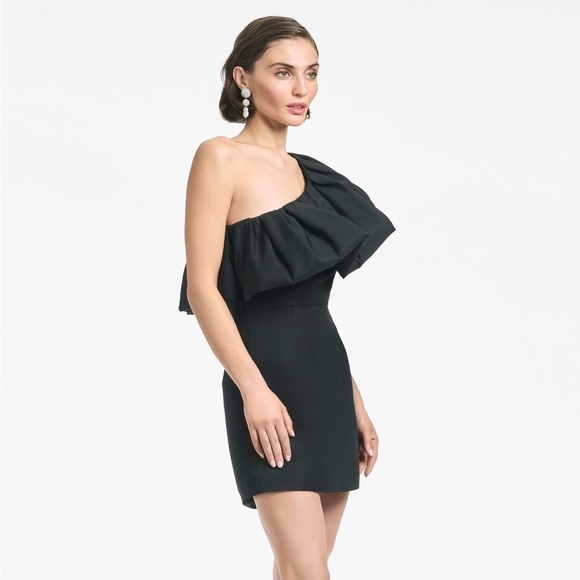 SACHIN + BABI Garcelle One Shoulder Mini Dress In Black - Picture 7 of 12
